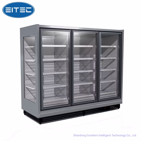 スーパーマーケット冷蔵庫アップライトクーラーアイスクリームディスプレイガラスドアマルチデッキキャビネット冷凍庫