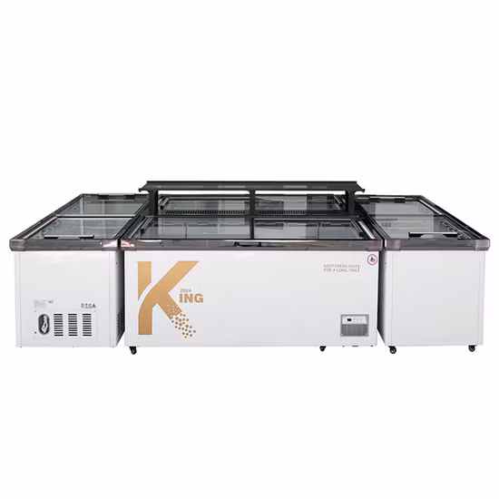 業務用スーパーマーケットのアイランドチェスト/冷凍庫/冷蔵庫のショーケース